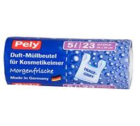 Pely 5558 Fraîcheur du matin Lot de 23 sacs poubelle parfumés pour salle de bains avec poignée 5 l