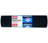 Pely 8560 Clean Lot de 8 sacs poubelle à usage professionnel Anthracite 240 l