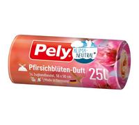 Pely Lot de 14 sacs avec cordon de serrage, parfum fleurs de pêche, 25 l, climatiquement neutres