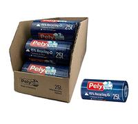 Pely Lot de 17 x 17 sacs poubelle avec cordon de serrage - 95 % de matériaux recyclés - 25 litres - climatiquement neutralisés par compensation