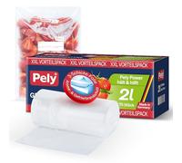 Pely Power Lot de 75 sacs de congélation, 2 litres, 20 x 31 cm, XXL, contre les brûlures de congélation, protection complète pour l'arôme et le goût (2 litres)