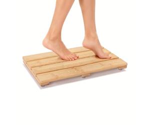 PELYN Tapis de Bain en Bambou pour Salle de Bain, Petit Tapis de Bain antidérapant en Bois de Bambou pour intérieur ou extérieur (40 x 25 cm)