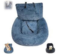 Pelzbarn Car Seat, Dog Bed with Safety Straps, Waterproof Travel Bed for Large & Small Dogs, Removable and Easy to Clean, Safety Seat for Pets with Thick Cushion (Gray,M)