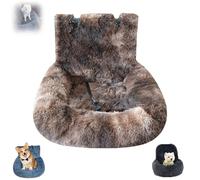 Pelzbarn Car Seat, Dog Bed with Safety Straps, Waterproof Travel Bed for Large & Small Dogs, Removable and Easy to Clean, Safety Seat for Pets with Thick Cushion (Dark Coffee,M)