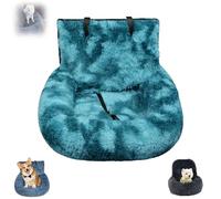 Pelzbarn Car Seat, Dog Bed with Safety Straps, Waterproof Travel Bed for Large & Small Dogs, Removable and Easy to Clean, Safety Seat for Pets with Thick Cushion (Blue,M)
