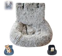 Pelzbarn Car Seat, Dog Bed with Safety Straps, Waterproof Travel Bed for Large & Small Dogs, Removable and Easy to Clean, Safety Seat for Pets with Thick Cushion (Coffee,S)