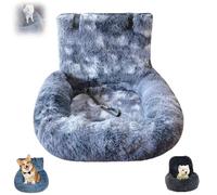Pelzbarn Car Seat, Dog Bed with Safety Straps, Waterproof Travel Bed for Large & Small Dogs, Removable and Easy to Clean, Safety Seat for Pets with Thick Cushion (Dark Gray,L)