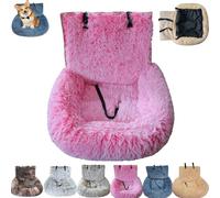 Pelzbarn Car Seat, Pelzbarn Car Seat Dog Bed, Fluffy Safety Car Seats for Large Small Dog, Removable and Easy to Clean (Pink,L)