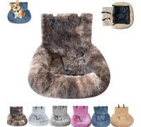 Pelzbarn Car Seat, Pelzbarn Car Seat Dog Bed, Fluffy Safety Car Seats for Large Small Dog, Removable and Easy to Clean (Brown,S)
