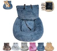 Pelzbarn Car Seat, Pelzbarn Car Seat Dog Bed, Fluffy Safety Car Seats for Large Small Dog, Removable and Easy to Clean (Blue,S)