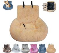 Pelzbarn Car Seat, Pelzbarn Car Seat Dog Bed, Fluffy Safety Car Seats for Large Small Dog, Removable and Easy to Clean (Yellow,L)