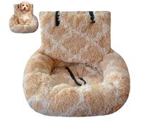 Pelzbarn Car Seat, Pelzbarn Car Seat Dog Bed with Safety Straps, Removable and Easy to Clean, Pet Travel Bed, for Dogs, for All Cars (Khaki B,60×60cm)