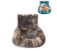 Pelzbarn Car Seat, Pelzbarn Car Seat Dog - Dog Bed with Safety Straps, Fluffy Safety Car Seat for Large Small Dogs, Removable and Easy to Clean, for Dogs, for All Cars (Coffee,S)