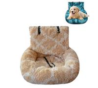 Pelzbarn Car Seat, Pelzbarn Car Seat Dog - Dog Bed with Safety Straps, Fluffy Safety Car Seat for Large Small Dogs, Removable and Easy to Clean, for Dogs, for All Cars (Apricot White,M)