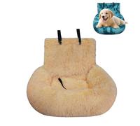 Pelzbarn Car Seat, Pelzbarn Car Seat Dog - Dog Bed with Safety Straps, Fluffy Safety Car Seat for Large Small Dogs, Removable and Easy to Clean, for Dogs, for All Cars (Yellow,M)