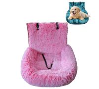 Pelzbarn Car Seat, Pelzbarn Car Seat Dog - Dog Bed with Safety Straps, Fluffy Safety Car Seat for Large Small Dogs, Removable and Easy to Clean, for Dogs, for All Cars (Rose Red,M)