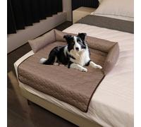 Pelzbarn Cooling Mat for Dog, HeatRelief Cooling Dog Bed with Ice Silk Fabric, Non-Slip & Machine Washable Design, Cool Pad for Small to Large Pets, Comfortable Safe Summer Use (Brown,Medium)