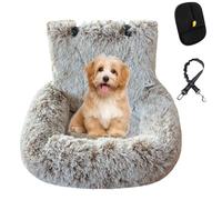 Pelzbarn Protecting Car Bed, Ultra-Soft Dog Seat with Quick-Dry Fabric for Car, Non-Slip Fluffy Travel Seats with Safety Straps & Cushion, Pet Travel Chair Protector with Thick Cushion, Easy to Clean