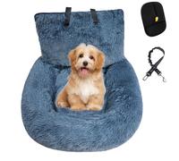 Pelzbarn Protecting Car Bed, Ultra-Soft Dog Seat with Quick-Dry Fabric for Car, Non-Slip Fluffy Travel Seats with Safety Straps & Cushion, Pet Travel Chair Protector with Thick Cushion, Easy to Clean