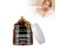 Pemarlis savon noir marocain avec exfoliant pour le corps Morocco, savon noir exfoliant pour le corps, gel douche exfoliant pour peau douce (3)