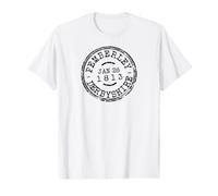 Pemberley Pride & Prejudice Date de Publication Tampon Noir T-Shirt Graphique avec Valeur