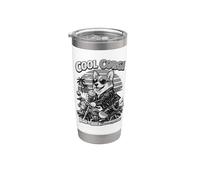 Pembroke Welsh Corgi buvant du café glacé et de la moto Gobelet isotherme en acier inoxydable double paroi