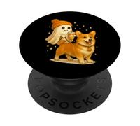 Pembroke Welsh Corgi Halloween Ghost Walking Dog PopSockets PopGrip Adhésif