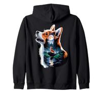 Pembroke Welsh Corgi Hurle à La Lune Corgis Sweat à Capuche