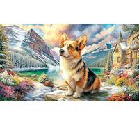 Pembroke-Welsh-Corgi Papier recyclé Puzzle pour Adultes 1000 pièces Jeu Familial Amusant & Stimulant Jeux éducatifs pour Adultes et Enfants de 12 Ans et Plus 38x52/1000 pièces