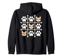 Pembroke Welsh Corgi Paws Grid Game Corgis Sweat à Capuche