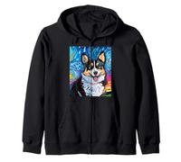 Pembroke Welsh Corgi Portrait de Chien Nuit étoilée Sweat à Capuche