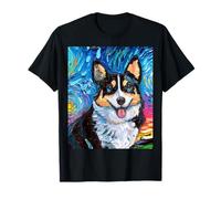 Pembroke Welsh Corgi Portrait de Chien Nuit étoilée T-Shirt