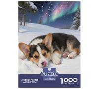 Pembroke Welsh Corgi Puzzles pour Adultes 1000 Pièces Cute Pet Dog Qualité Supérieure Jeux Éducatif DéfiJouets Difficile Cadeau Unique Décoration Intérieure 38x26cm/1000pcs