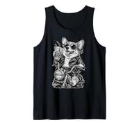 Pembroke Welsh Corgi Ride Motorcycle & Drink Ice Coffee Débardeur