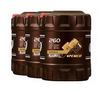 Pemco 260 10W-40 Huile , Acea A3/B4, Api Sn / CH-4, Jaso MA2, 3x20 Litre