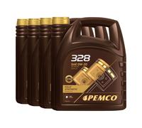 PEMCO 328 SAE 0W-20 Huile Moteur ACEA C5, API SP RC, 4x5 Litres