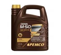 PEMCO Huile moteur Truck SHPD 20W-50 Huile minérale ACEA E3 ACEA A3/B3 ACEA A3/B4 API CH-4 API CG-4 API CF-4 API SL DIESEL M-50 SHPD 5 L Compatible avec MERCEDES-BENZ Berline W204 190 W201