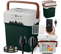 peme Essential Glacière Électrique 25,7L - Refroidisseur et Chauffe-Plats, Double Alimentation 12V & 230V, Mode Éco, Port USB, Couvercle Sécurisé, pour Voiture, Camping, Bateau