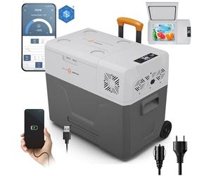 peme Expedition Glacière à Compresseur 39L - Réfrigérateur Congélateur Portable, Refroidissement -20°C, Double Alimentation 12V/24V & 230V, Bluetooth-App, Mode Éco, pour Voiture, Camping