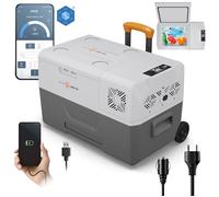 peme Glaciere Electrique Compression Réfrigérateur Glacière Électrique Frigo pour Auto Camping Car Voiture Portable 27L Camion Boîte Refroidissement Voyages LCD Display 220 240 12 24 V - Expedition