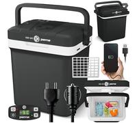 peme Essential Glacière Électrique 22,9L - Refroidisseur et Chauffe-Plats, Double Alimentation 12V & 230V, Mode Éco, Port USB, Couvercle Sécurisé, pour Voiture, Camping, Bateau
