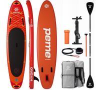 PEME Hydro Stand Up Paddle Gonflable - 350x81x15 cm - Planche Gonflable - SUP Board de Randonnée - Jusqu'à 166 kg - Sunset Orange