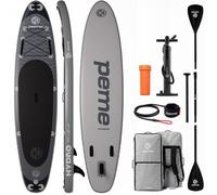 peme Paddle Gonflable Adulte 2 Place Stand Up Paddel Padle Peche Planche 350cm Aquatique Surf Standup Loisir 166kg pour Sport Mer Lac Rivière Équilibre Dérive avec Pompe Antidérapant - Hydro Dark Sky