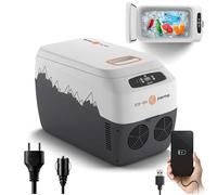 peme Ice On 28,3L - Glacière thermoélectrique portable avec affichage LCD, port USB, alimentation 12V/230V - Idéale pour camping, plein air & voiture