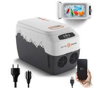 PEME Ice-on Glacière électrique 30 litres pour refroidir et maintenir au chaud, réfrigérateur mobile 12/230V, connexion USB, mode éco, pour le camping et la voiture