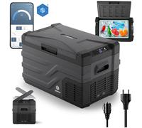PEME Quest Glacière électrique 30 litres pour refroidir et maintenir au chaud, réfrigérateur mobile 12/230V, connexion USB, point de congélation jusqu'à -20, pour le camping