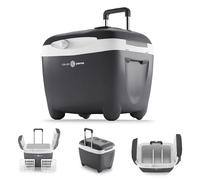 Peme Vital Glacière Électrique 50L - Refroidissement Thermoélectrique, Double Alimentation 12V & 230V, Couvercle à Double Porte, pour Camping, Voiture, avec Poignée et roulettes