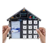 PEMENOL Kit de serrure à code électronique à souder, projet de serrure à mot de passe en forme de maison, porte motorisée et affichage de la température, apprentissage STEM pour niveaux supérieurs