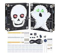 PEMENOL Kit de soudure à LED fantôme Spooky - Motif crâne - Décoration d'Halloween - Kit électronique - Bruits effrayants - Pour apprendre à souder - Accessoires de fête pour adultes - Cadeau de