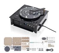 PEMENOL Kit électronique à monter soi-même avec haut-parleur Bluetooth, tourne-disque, projet de soudure avec effet stéréo de musique LED, mini projet de soudure pour intérieur et extérieur